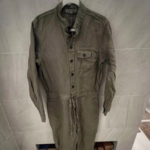 Alex Mills Olive Green Linen Jumpsuit